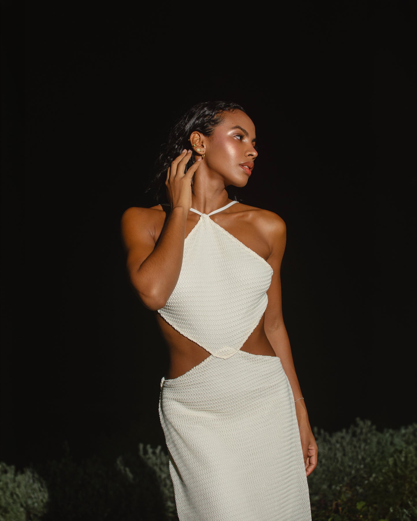 SICILIANA DRESS CREAM WHITE