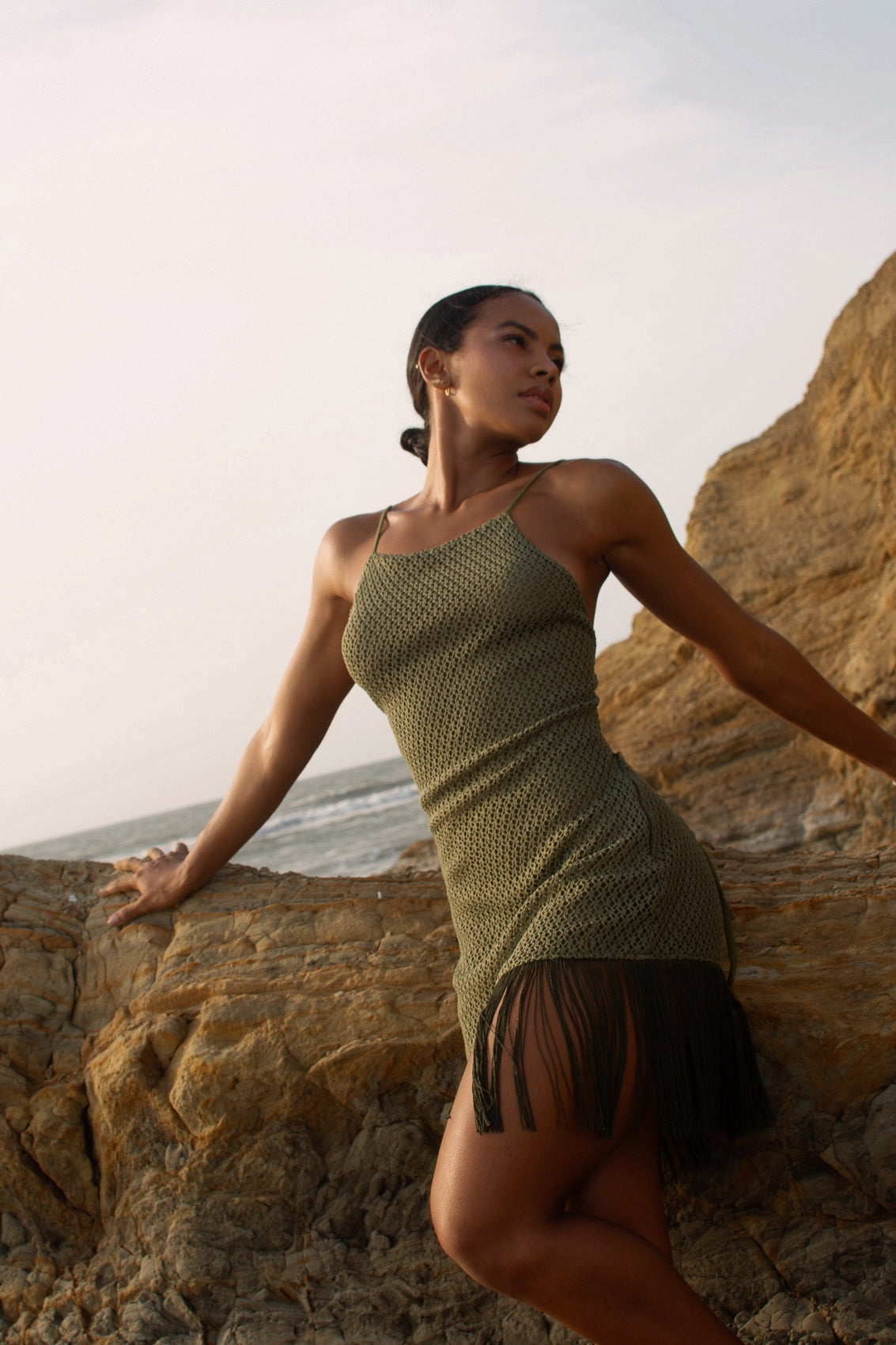 ALMA DRESS OLIVE GREEN  1